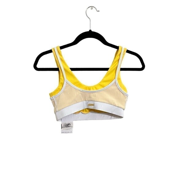 NEW Cleo Harper Sports Bra Size XS Womens Harmony Bralet Yellow With Pads Run - Picture 2 of 3